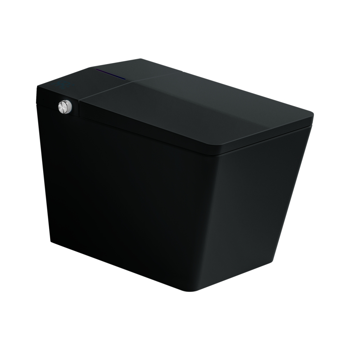 Black Square Smart Toilet with Built-in Tank for Bathroom, Remote Control, Tankless Bidet Toilet with Foot Touching Lid Opening, Auto Flush, Heated Se