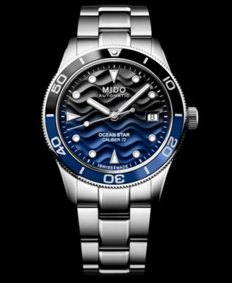 Men's Swiss Automatic Ocean Star Captain Stainless Steel Bracelet Watch 39mm
