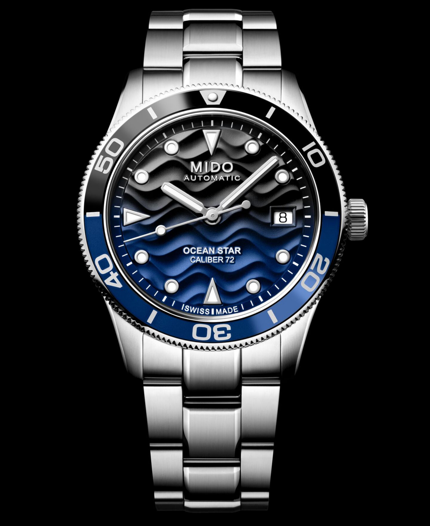 Мужские часы Mido Swiss Automatic Ocean Star Captain Stainless Steel Bracelet Watch 39mm — фото 4