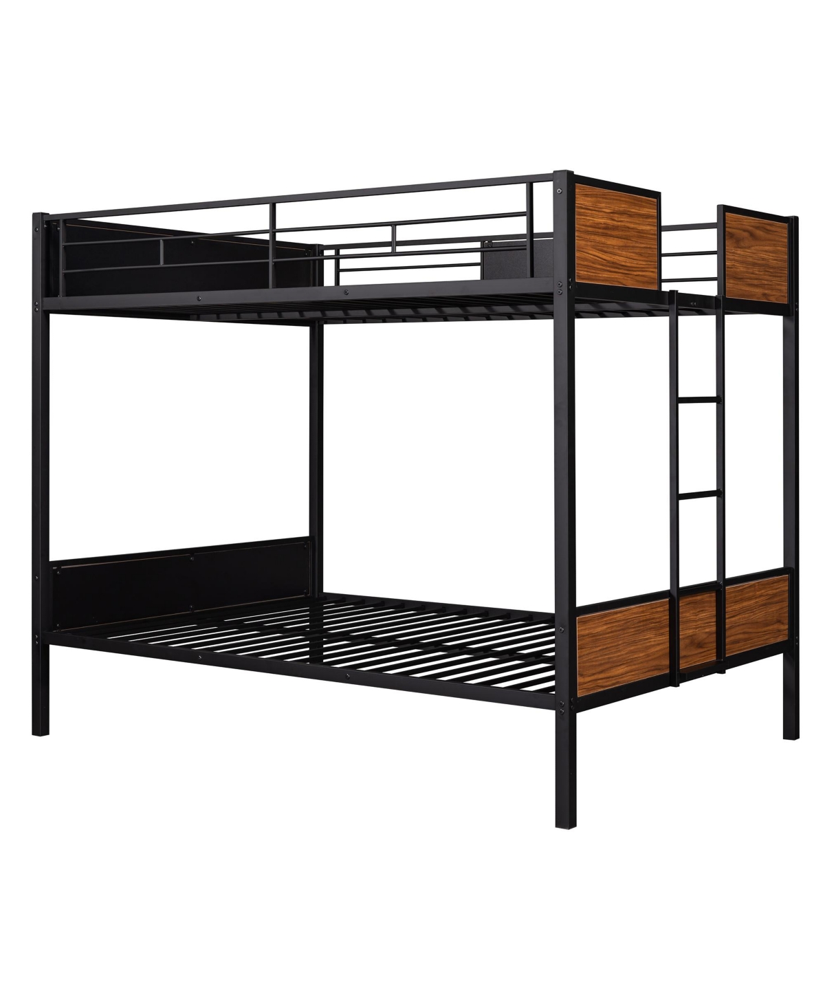 Slickblue Modern Full-Over-Full Bunk Bed with Steel Frame, Safety Rail & Built-In Ladder for Bedroom or Dorm