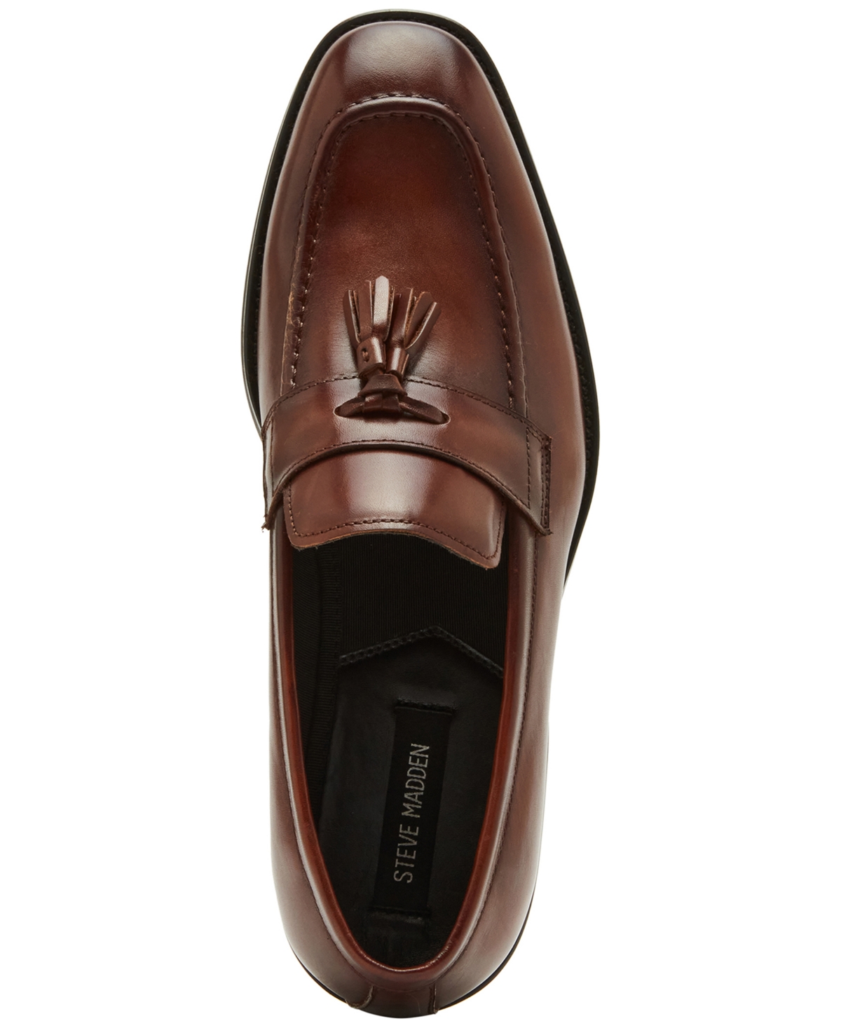 Steve Madden Men's Gray Tassel Leather Loafer In Tan Leather