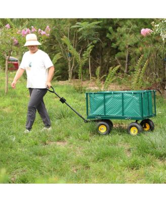 Streamdale Flower Cart with Green Cloth Bag for Easy Firewood Transport