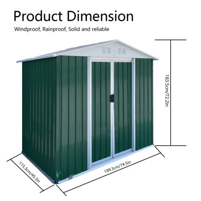 Streamdale Green Outdoor Storage Shed (6'x4