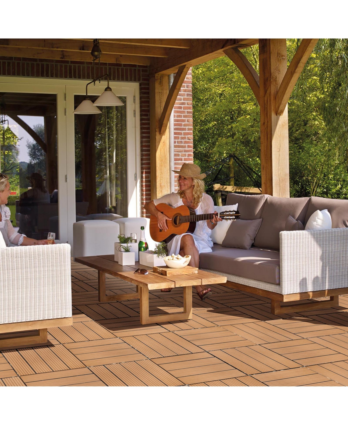 Streamdale Furniture Plastic Interlocking Deck Tiles, 11.8