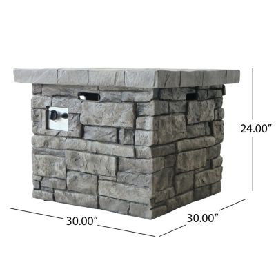 30" Outdoor Square Mgo Propane Fire Pit - 40,000 Btu