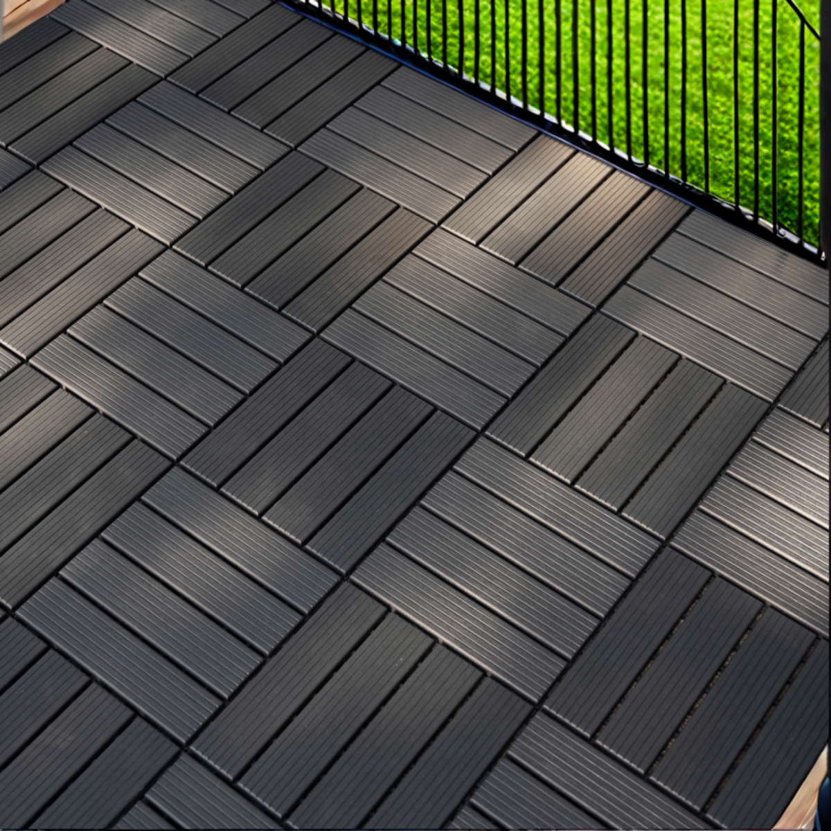Streamdale Furniture 44 Pack 12x12 Square Waterproof Outdoor Deck Tiles - Interlocking, All-Weather, Slip-Resistant, Easy-Assembly Patio Decking for P