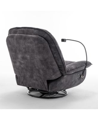 Luxurious Velvet Recliner with Phone Holder