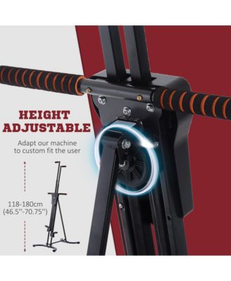 Vertical Climber, High-Intensity Cardio & Muscle Toning Exercise for Home Gym, Folding Steel, Adjustable Height, Display Monitor, 220 lbs. Weight Capacity, Black