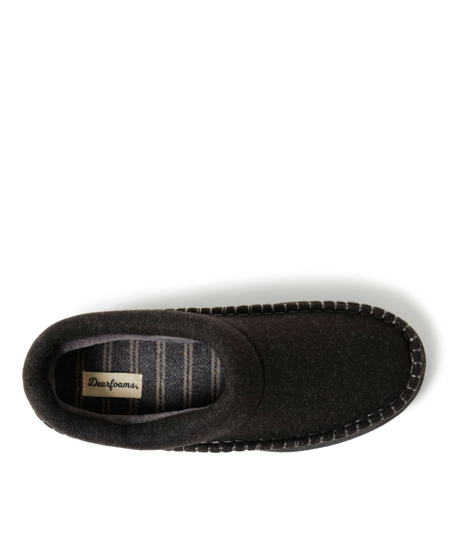 Мужские тапочки Dearfoams Thompson Wool Blend Clog Slipper, цвет: Чёрный — фото 5