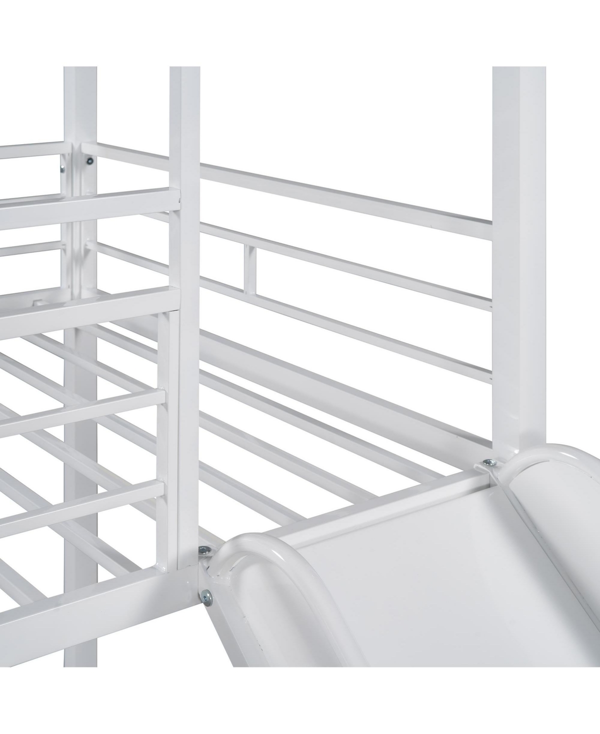 Slickblue Twin Over Twin Metal Bunk Bed ,Metal Housebed With Slide,Three Colors Available