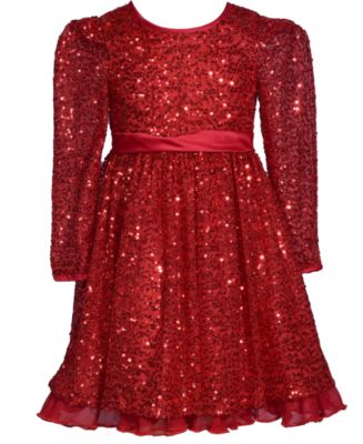 Bonnie Jean Toddler Girls Red All Over Sequin Dress Macy s