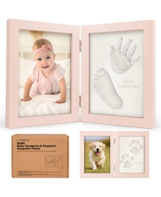 Rune Baby Hand and Footprint Kit Frame, Baby Shower Gifts for Girls, Boys, Newborn Baby Footprint Kit Makers