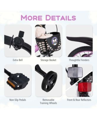 16" Kid s Bike for 4-7 with Height-Adjustable Handlebar & Saddle Handbrake