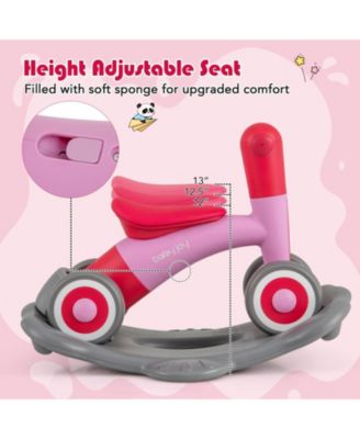 3 in 1 Rocking Horse with Detachable Balance Board and Height Adjustable Seat