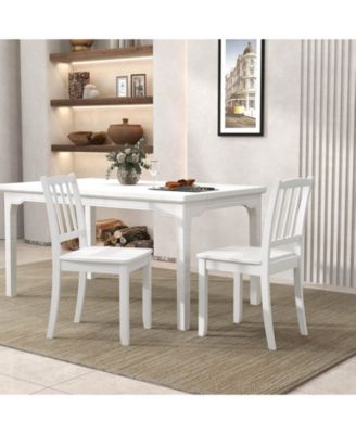 Wood Dining Chair Set of 2 with Rubber Wood Legs Curved Backrest for Kitchen