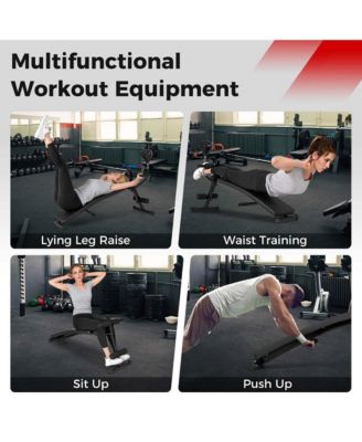 Adjustable Decline Sit Up Bench for Exercise with High Density Foam Cushioned Seat