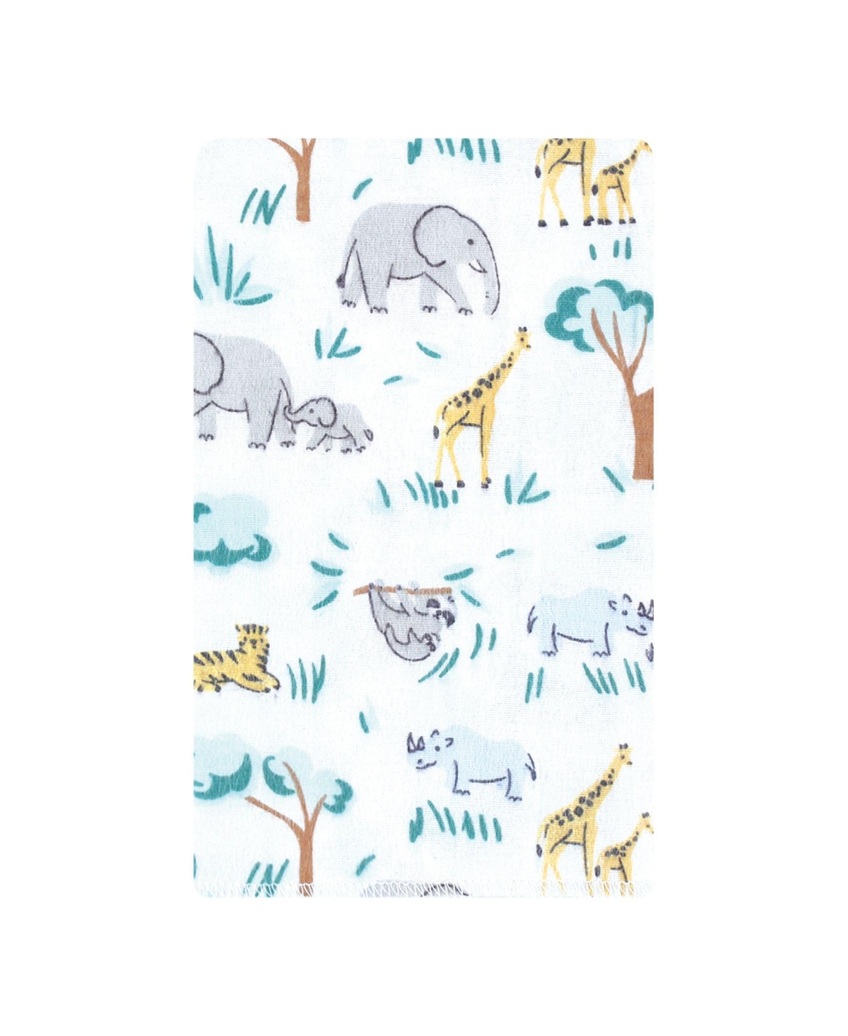 Hudson Baby Cotton Flannel Burp Cloths 10-Pack, One Size - Safari friends