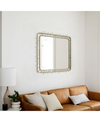 Gold Metal Frame 30.2-In Square Accent Wall Mirror