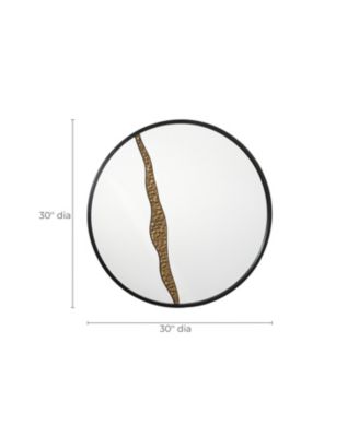 Goldrush Black Metal Frame Round Wall Mirror
