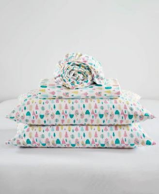 Novelty Printed Flannel 3-Pc. Sheet Set, Twin XL