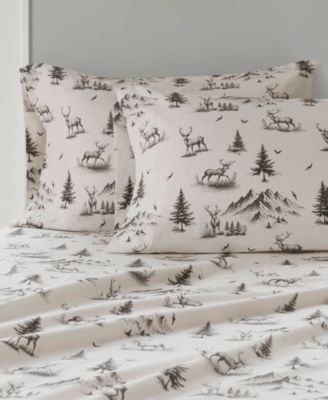 Printed Cotton Flannel 3-Pc. Sheet Set, Twin