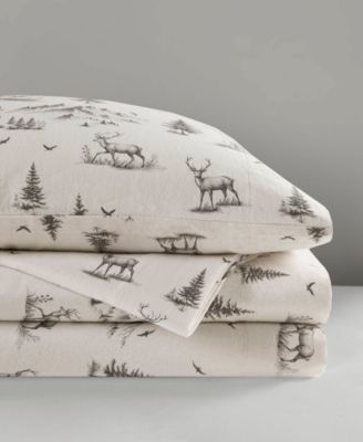 Printed Cotton Flannel 3-Pc. Sheet Set, Twin