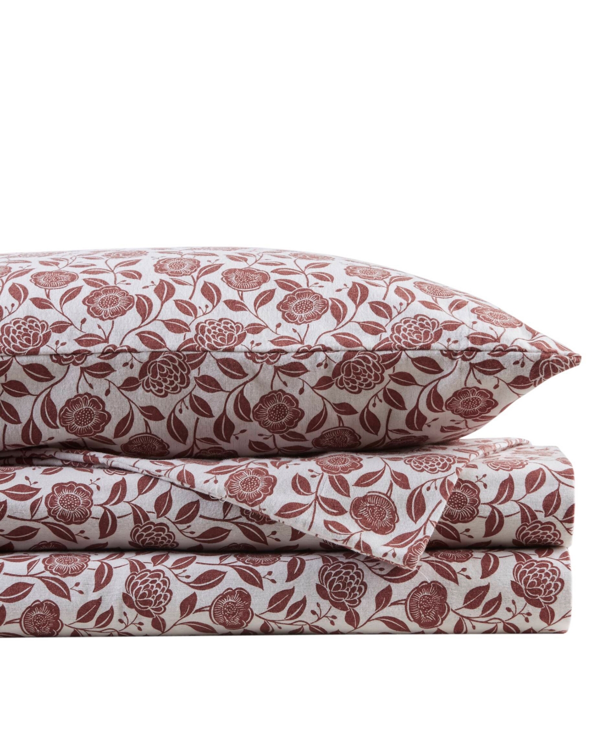 Beautyrest Extra Deep Pocket Cotton Flannel 4-pc. Sheet Set, California King In Rust Floral
