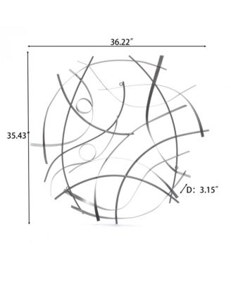 Silver and Gray Abstract Round Metal Wall Decor