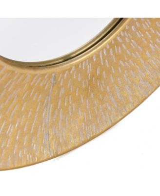 3-Piece Gold Metal Round Wall Mirror Set