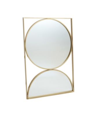 Gold Hourglass Frame Metal Modern Accent Wall Mirror