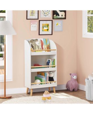 Children's Multi-Functional 3-Shelf Bookcase Toy Storage Bin, White