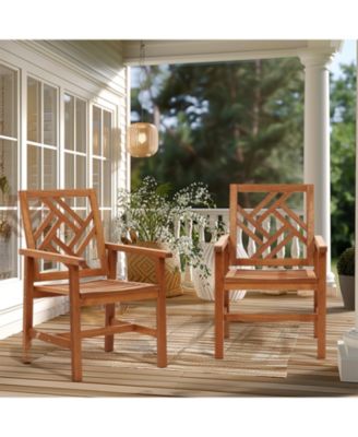 Carmel Solid Wood Outdoor Dining Chair, Set of 2