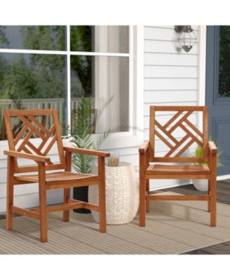 Carmel Solid Wood Outdoor Dining Chair, Set of 2