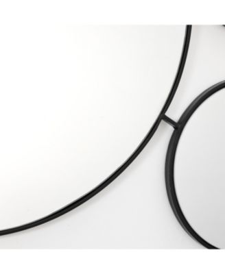 Circles Black Metal Frame Round Wall Mirror
