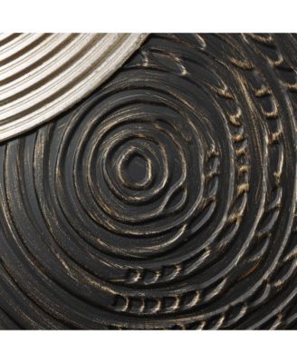 2-Pc Earth Tone Circles Abstract Rectangular Metal Wall Decor Set