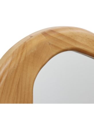 Freeform Pine Wood Frame Oblong Wall Mirror