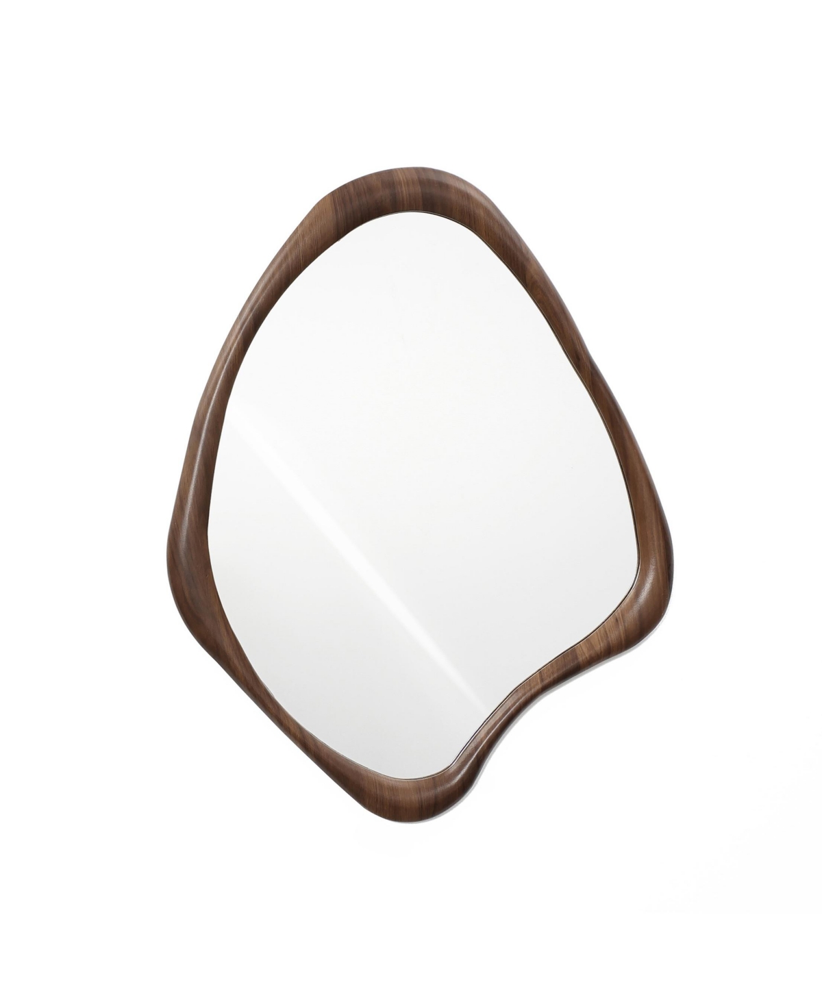 Luxenhome Brown Wood Frame Decorative Wall Mirror