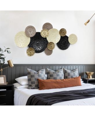 Multi-Color Coastal Abstract 47.25-Inch Wide Metal Wall Decor