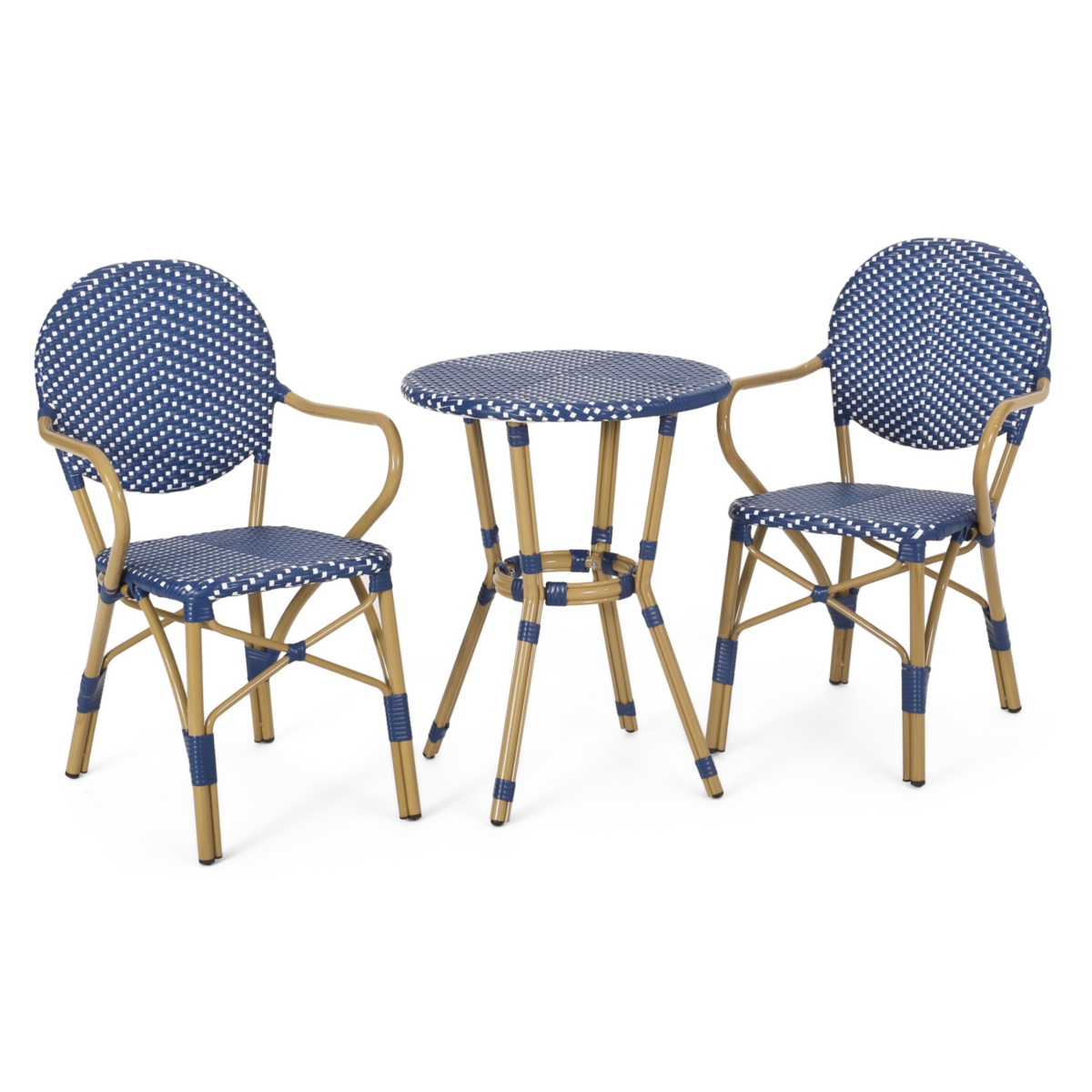 Streamdale 3-Pc French Bistro Set in Dark Teal & White