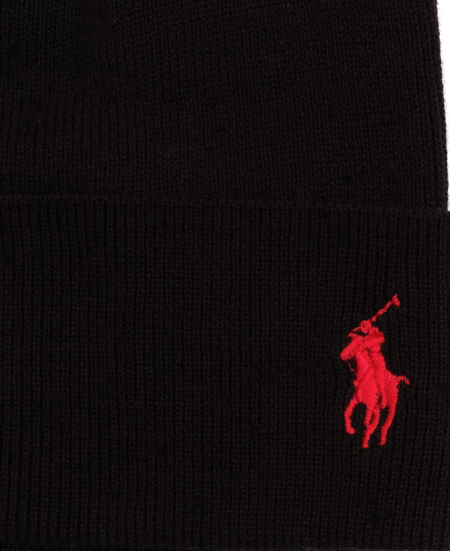 Мужская шапка Polo Ralph Lauren Lightweight Cotton Beanie, цвет: Чёрный — фото 2