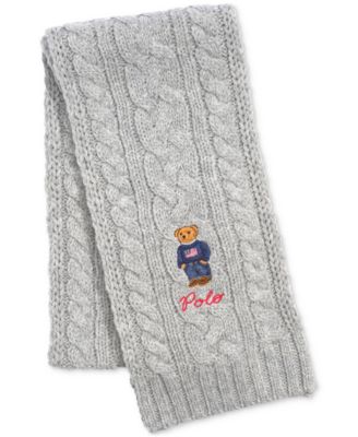 Men's Cable-Knit Bear Scarf