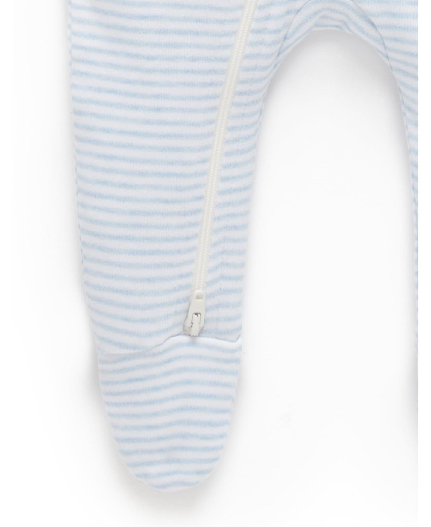 Комплекты Purebaby Zip Coverall & Hat Set для мальчиков-малышей, цвет: Синий меланжевый полосатый — фото 4
