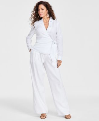 I.N.C. International Concepts - Women's Collared V-Neck Wrap Top