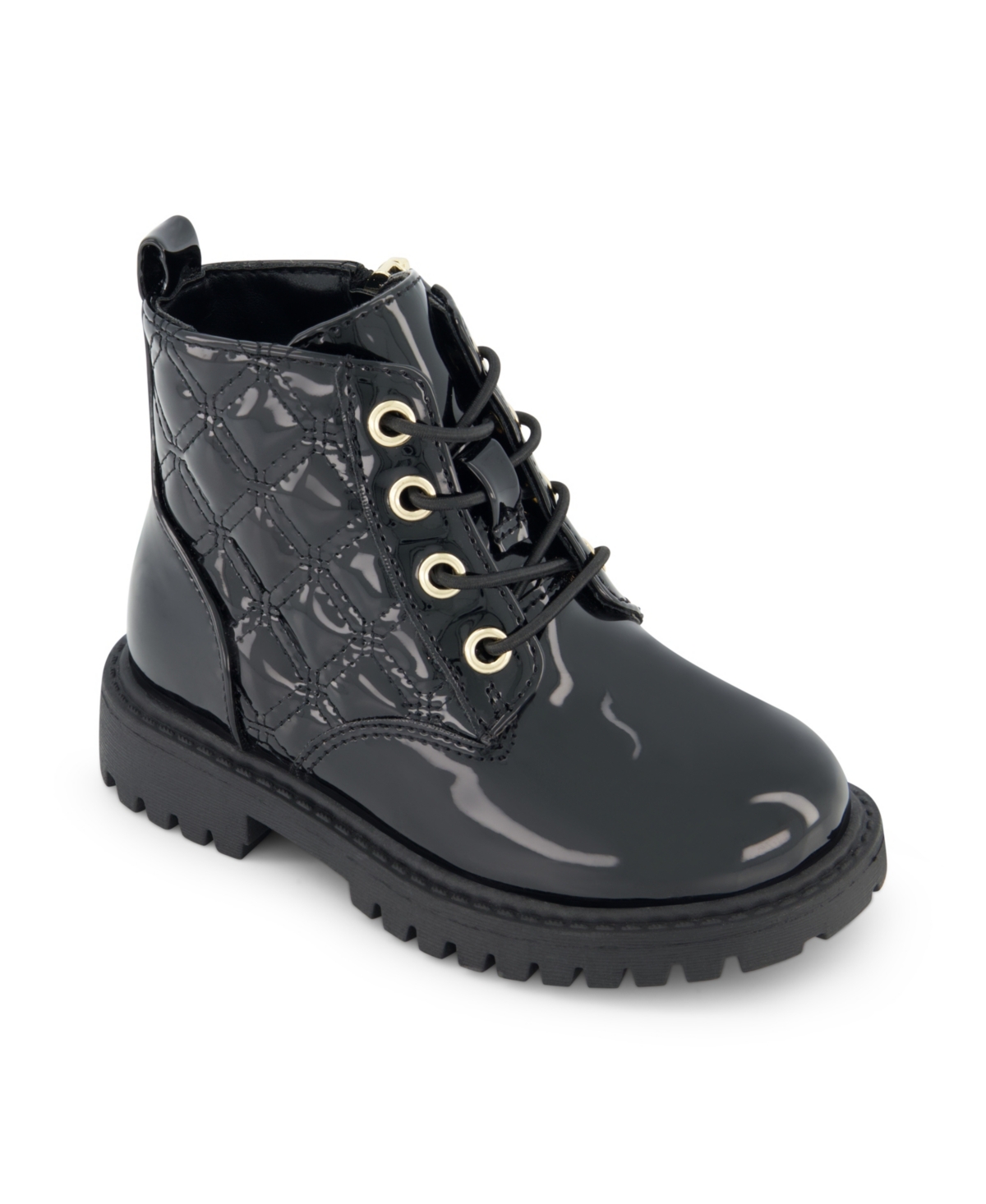 Sam & Libby Kids' Toddler Girls Jada Alice Ankle Classic Moto Boot In Black Patent