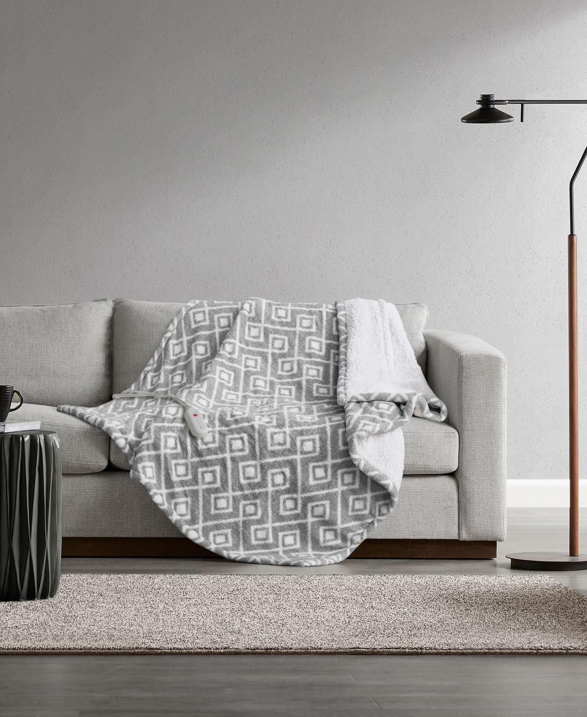 Sharper Image Amira Dream Soft Heated Throw, 50" X 60" In Gray