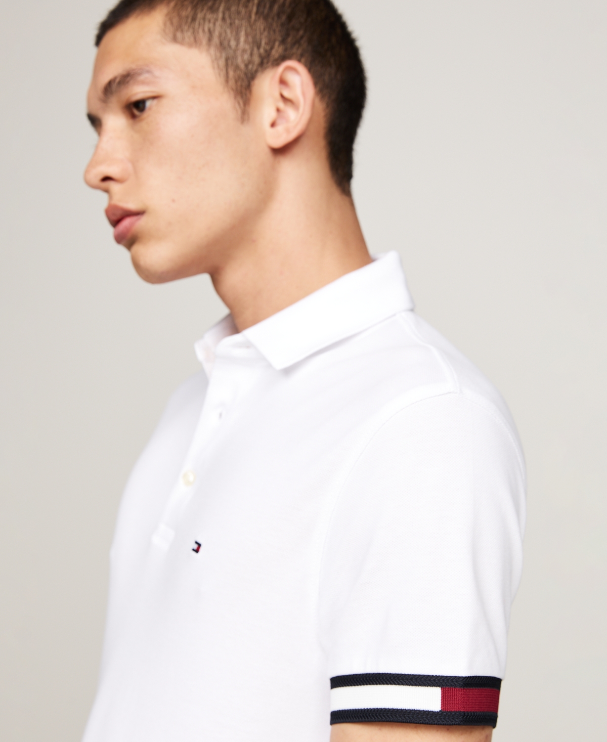 Tommy Hilfiger Men's Slim-Fit Stripe-Cuff Polo Shirt