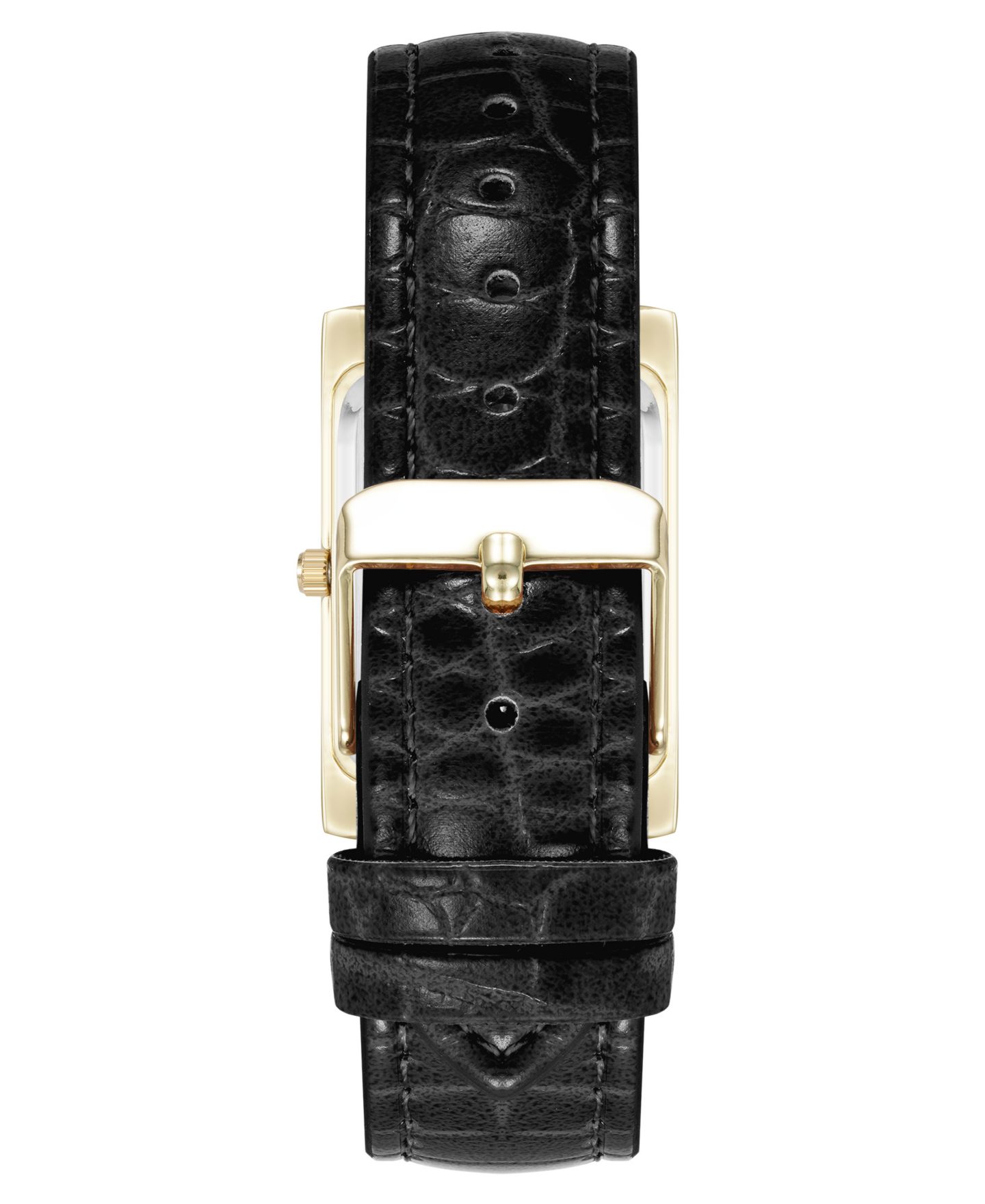 Часы Anne Klein Signature кварцевые, чёрная кожа под крокодила и золотистый сплав, 25 мм — фото 3