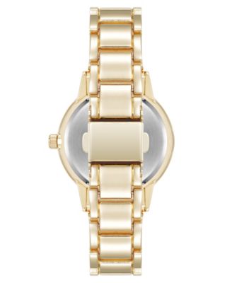 Women's Quartz Minimalist Burgundy and Gold-Tone Alloy Metal Watch, 32mm