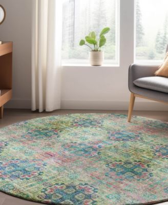 Trevi Washable TV16 8'x8' Round Area Rug