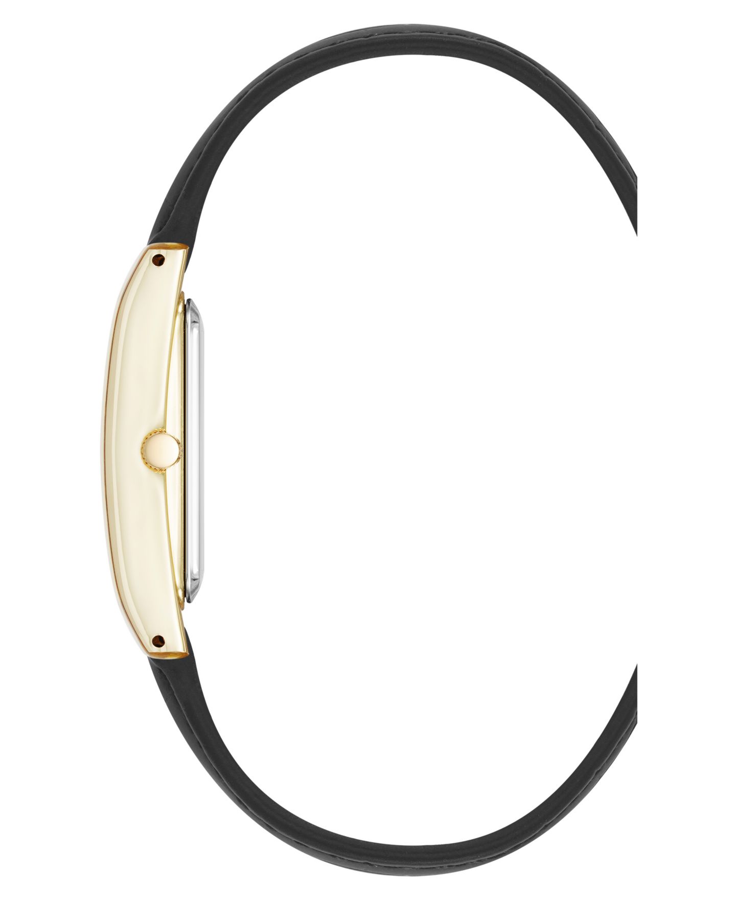 Часы Anne Klein Signature кварцевые, чёрная кожа под крокодила и золотистый сплав, 25 мм — фото 2